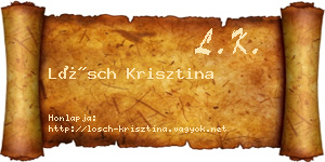 Lösch Krisztina névjegykártya